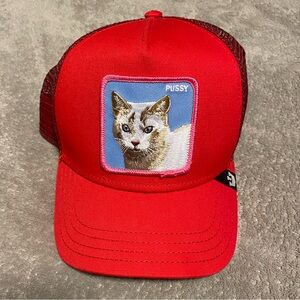 Goorin Bros Cat Red Trucker Hat.